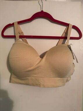 True Kind Shapermint Seamless Padded Longline Bra in Nude